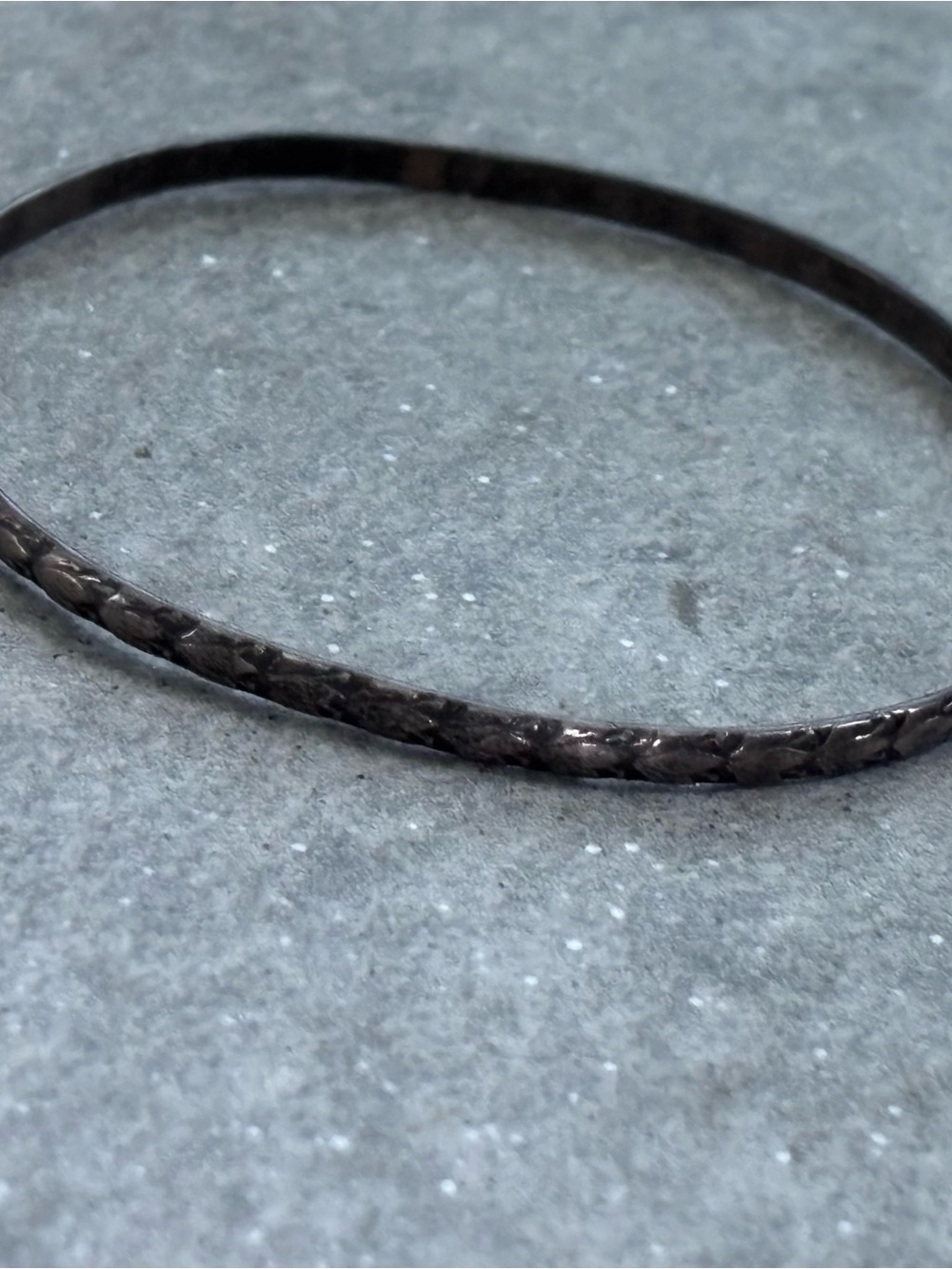Vintage Sterling Silver Thin Elegant Carved Etched Bangle Bracelet 1960s